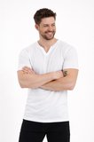 2124 Henley Tişört Basic Casual T shirt