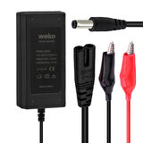 12.6 VOLT - 3 AMPER 5.5*2.5 + KROKODİL UÇLU LEDLİ YERLİ ÜRETİM MASAÜSTÜ ŞARJ ADAPTÖRÜ (OUT:12V3A) (4172)