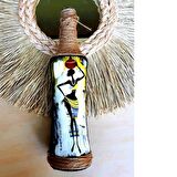 el yapımı dekoratif afrikalı kadın figürü şişe