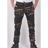 QUITS KIDS Bel Ve Paça Lastikli,kargo Cepli Kamuflaj Desen Pantolon-91000