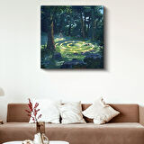 Büyülü Orman - Altın Spiral Anime Kanvas Tablo