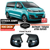Citroen Jumpy 2019 Sonrası Uyumlu Batman Yarasa Ayna Kapağı Piano Black ABS Plastik Sağ Sol Takım