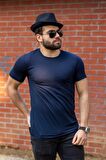 Lacivert Basic Rahat İnce Petek Kumaş Spor Erkek Tshirt 22ETSHPORT