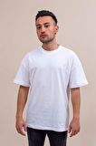 Beyaz Basic Düz Baskısız Pamuklu Oversize Tişört 22ETSHOVRS