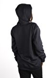 Siyah İçi Yumuşak Kalın Polar Kanguru Cep Kapüşonlu Kadın Sweatshirt 22KSWTPOLM