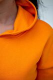 Turuncu Basic 3 Üç İplik Ekstra Kalın Kapüşonlu Kanguru Cep Uzun Kollu Kadın Sweatshirt 23KSWTUCPL