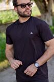 Erkek Siyah Jakarlı Tam Esnek İnce Rahat Spor Şort T-Shirt Takım 24EEST171J