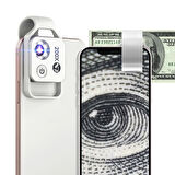 Apexel 200x Büyütmeli Mobil Mikroskop Telefon Lensi LED Işıklı Portatif Tak Çalıştır Polarize Filtreli