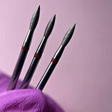 Kristall Elmas Manikür Törpü Ucu Sivri Uçlu Ateş Model Kırmızı 023