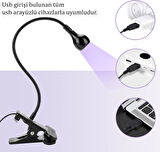 Portatif Mandallı Mini Uv Led Lamba Manikür Tırnak Kurutucu Siyah 3w