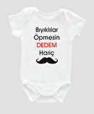 Organik %100 Pamuk Bıyıklılar ÖpmesinBaskılı Bebek Body Kısa Kollu Çıtçıtlı Badi Zıbın ZBN026