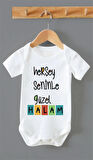 Organik %100 Pamuk Herşey Seninle Güzel Halam Bebek Body ZBN0135