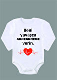 Uzun Kollu %100 Organik Pamuk Baskılı Bebek Body Çıtçıtlı Zıbın ZBN060