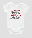 Organik %100 Pamuk Yavru Aslan G Baskılı Bebek Body Badi Çıtçıtlı Zıbın ZBN036