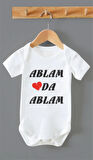 Organik %100 Pamuk Ablam da Ablam Bebek Body Zıbın ZBN0164