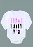 Uzun Kollu %100 Organik Pamuk Baskılı Bebek Body Çıtçıtlı Zıbın ZBN049