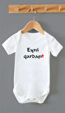Organik %100 Pamuk Eyni Gardaşı Azeri Bebek Body Zıbın ZBN0154