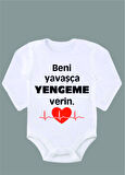 Uzun Kollu %100 Organik Pamuk Baskılı Bebek Body Çıtçıtlı Zıbın ZBN065