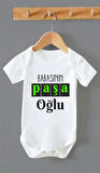 Organik %100 Pamuk Babasının Paşa Oğlu Baskılı Bebek Body Badi Çıtçıtlı Zıbın ZBN134