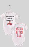 23 Dayı Set 2 'li Organik %100 Pamuk  Baskılı Bebek Body Zıbın ZBN210