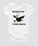 Organik %100 Pamuk Doğuştan Yavru Kartal Bebek Body ZBN092