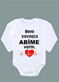 Uzun Kollu %100 Organik Pamuk Baskılı Bebek Body Çıtçıtlı Zıbın ZBN057
