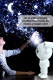Hoparlörlü 360 Dönebilen Astronot Gece Lambası Uzay Projektör Cihazı Masa Ev Çocuk Oda Dekorasyonu