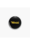 Mitski Sarı Siyah Yazılı Logo Y2K Stil Rozet