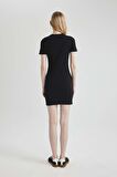 DeFacto Bodycon Fitilli Kaşkorse Kısa Kollu Mini Elbise C1503AX24SPBK81