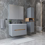 Teta Home Madrid 80 cm MDF Banyo Dolabı Seti ve Boy Dolabı