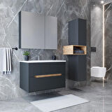 Teta Home Madrid 80 cm MDF Banyo Dolabı Seti ve Boy Dolabı