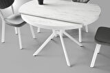 Bade MDF Oval HighGloss Açılır Mutfak Masası 73x120