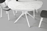 Bade MDF Oval HighGloss Açılır Mutfak Masası 73x120