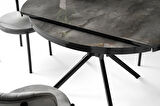 Bade MDF Oval HighGloss Açılır Mutfak Masası 73x120