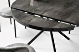 Bade MDF Oval HighGloss Açılır Mutfak Masası 73x120
