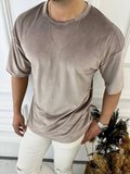  T-shirt Oversize Tişört Bol Kesim Kadife Tişört