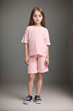 Kız Çocuk Giyim %100 Pamuklu T-Shirt & Şort İkili Set US01.LL.01.P4.O017