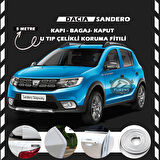 Dacia Sandero Oto Araç Kapı Koruma Fitili 5metre Parlak Beyaz Renk