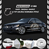 Mercedes C180 Oto Araç Kapı Koruma Fitili 5metre Parlak Beyaz Renk