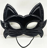 Siyah Renk Kumaş Malzemeden İmal Eva Kedi Maskesi 19x15 Cm