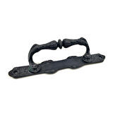 Antika Tarz Dekoratif Pirinç Dar Yan Çekme Kapı Kolu - 225x37 Mm, Oksit