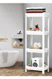Shelf 3 Katlı  Raf Ünitesi -  Mutfak - Banyo  Depolama Rafı