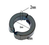 Erkek Küpesi - 2 Adet Siyah Çelik Kıstırmalı Küpe Paslanmaz Atmaz Çelik Siyah Küpe