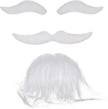 Beyaz Renk Kendinden Yapışkanlı Takma Sakal Bıyık Ve Kaş Seti