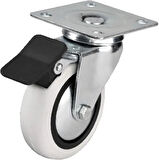 353 - 75x25 Mm Pvc Makaralı Tablalı Frenli Teker 4 Adet