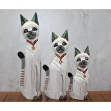 Ahşap 3'lü Kedi Seti 50 Cm