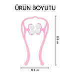 Boyun Bacak Ayak Bel Masaj Aleti Çok Fonksiyonlu Manuel 4 Tekerlekli - Pembe