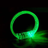 Yeşil Led Işıklı Baskı Yapılabilen Pilli Bileklik Bilezik 1,5 Cm Genişlik