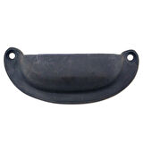 Antika Tarz Dekoratif Pirinç Düz Tas Mobilya Kulbu - 37x87 Mm, Oksit