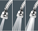 Filtreli Krom 3 Fonksiyonlu  Oynar Musluk Başlığı - 360 Derece Dönebilen